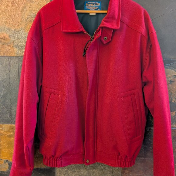 Pendelton Oregon rare Mens (roomy) Med Fine Wool Red Bomber Thinsulate warm XLNT